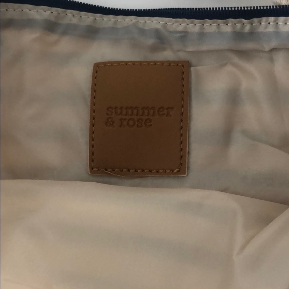 Summer and Rose Navy khaki beach tote bag - Picture 7 of 15